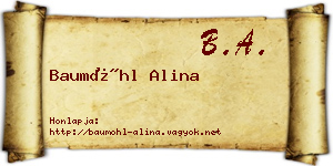 Baumöhl Alina névjegykártya